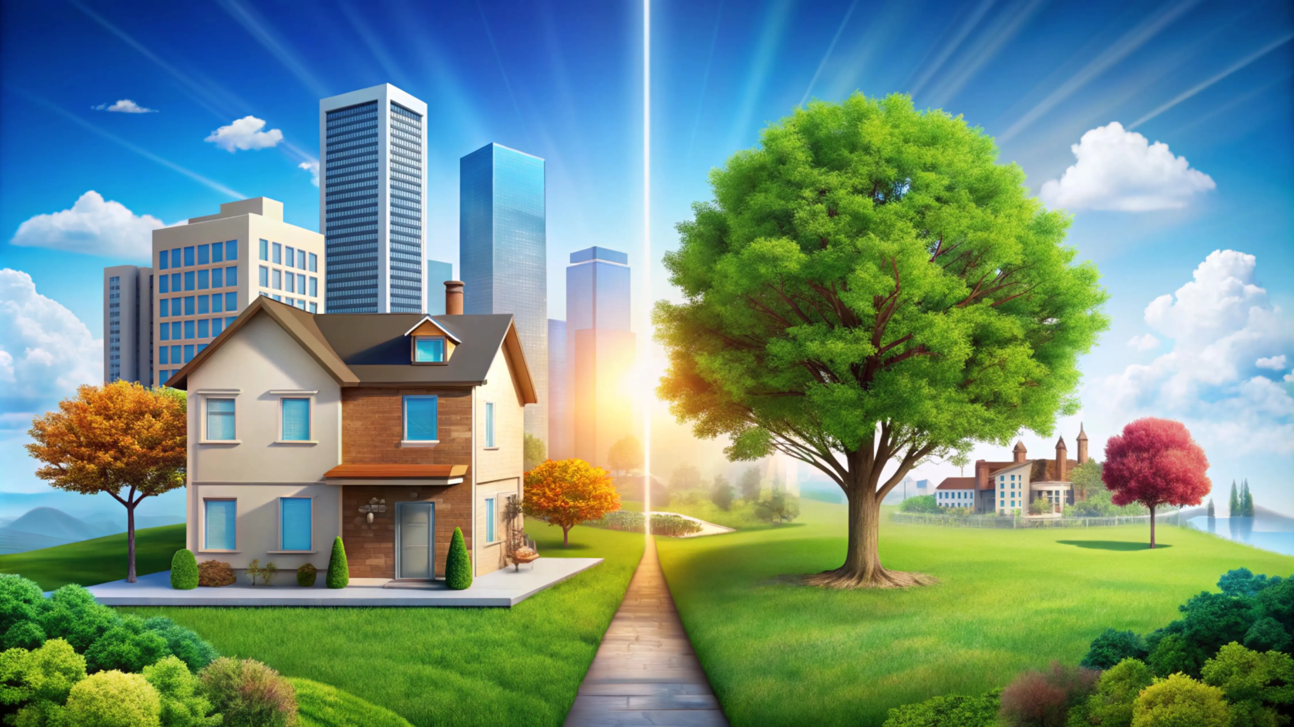 picture house with tree house background